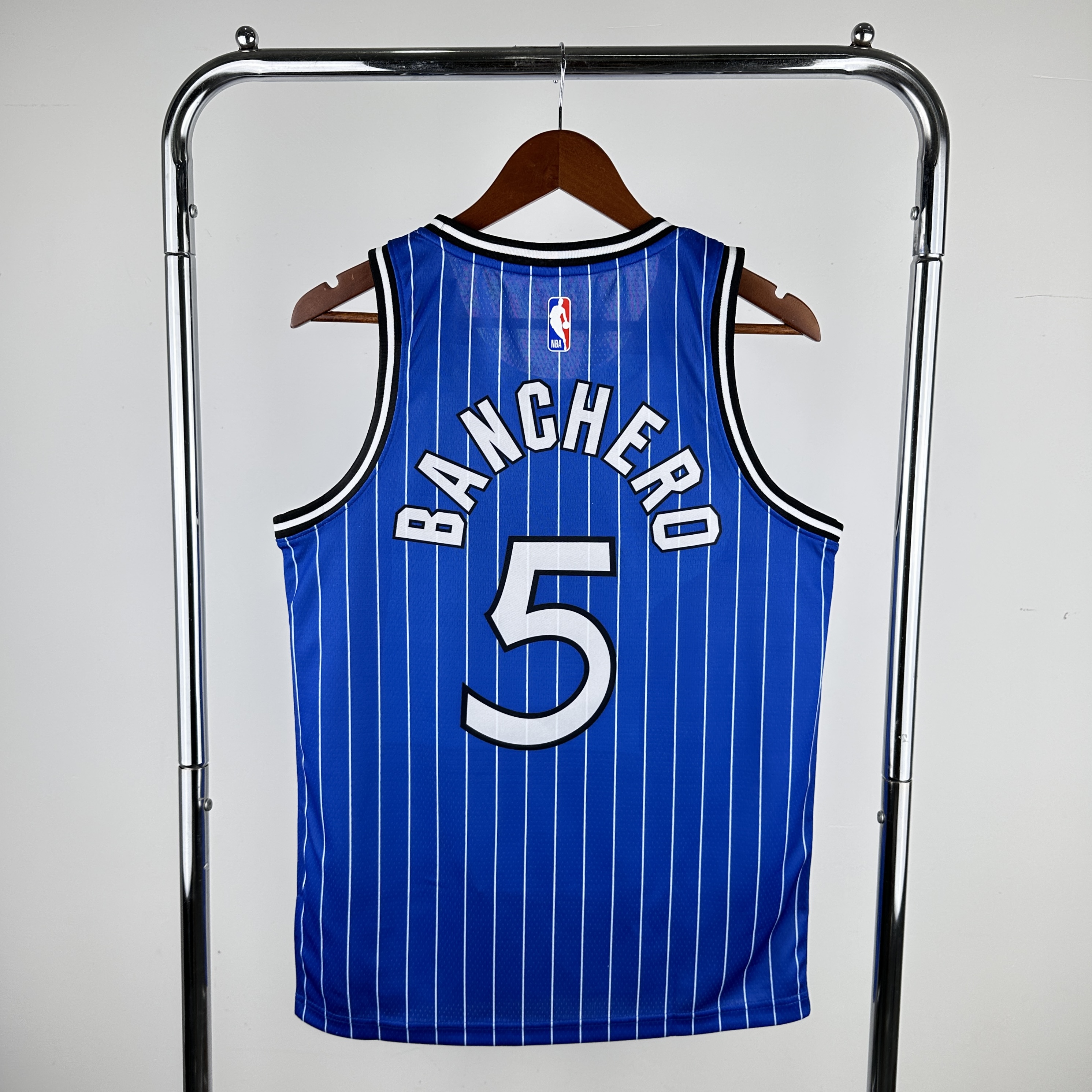 Men Orlando Magic #5 Banghero Blue stripe Throwback Nike 2024 NBA Jersey->orlando magic->NBA Jersey